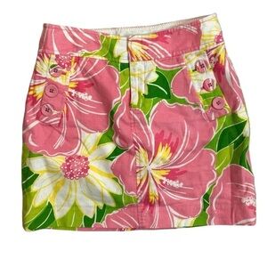 Lilly Pulitzer Tropical Hibiscus Floral Mini Skirt